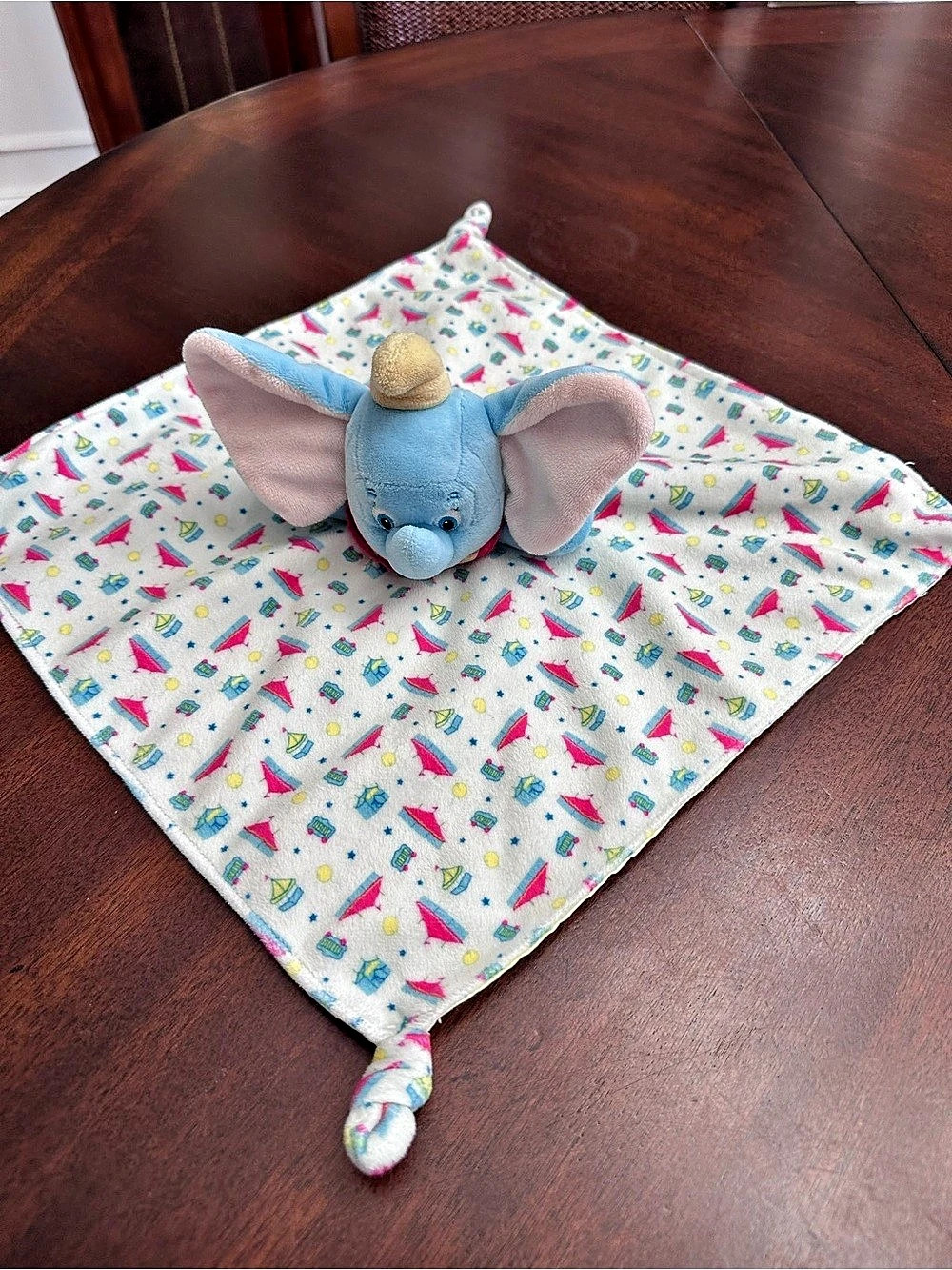 Disney Baby Dumbo Elephant Lovey Security Blanket Baby Toy with Satin Backing